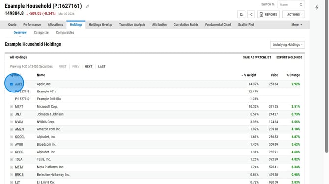 Accessing Specific Household Holdings and Portfolio Details - Step 5