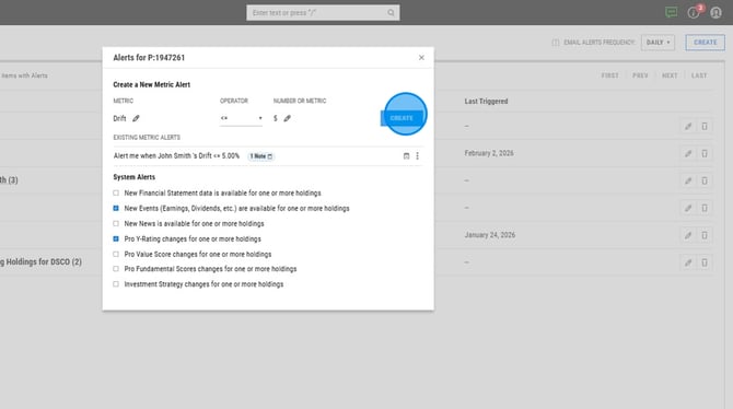 Configuring Portfolio Drift Alerts and Notes in YCharts - Step 25 (1)