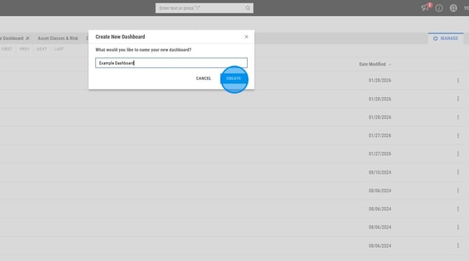 Create A New Dashboard And Add A Security List - Step 5