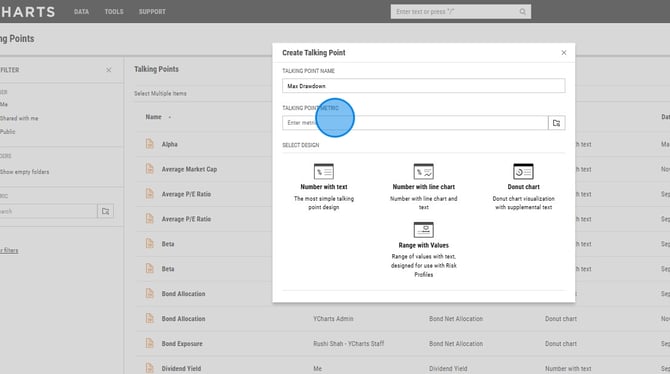 Create A New Talking Point In YCharts - Step 4