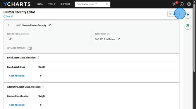 Create a Custom Security in YCharts - Step 14