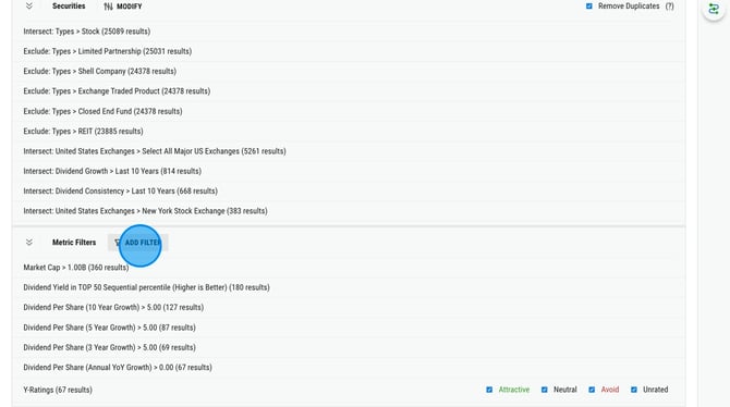 Create a Custom Stock Screen on YCharts - Step 3