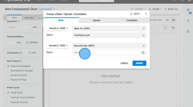 Creating Financial Data Visualizations on YCharts - Step 12