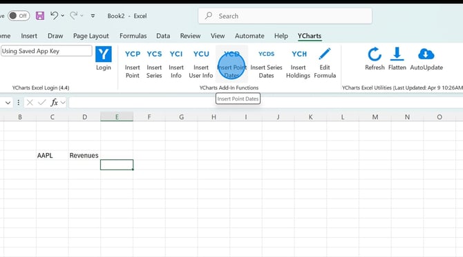 How To Insert Point And Series Dates In Excel - Step 0