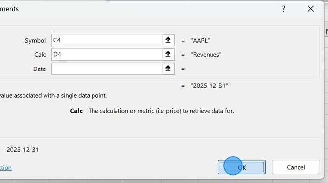 How To Insert Point And Series Dates In Excel - Step 1