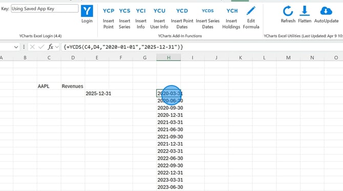 How To Insert Point And Series Dates In Excel - Step 8