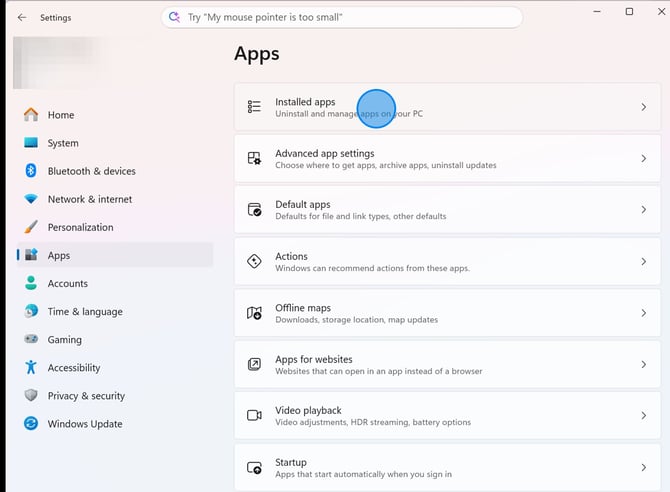 How to Access App Management Settings on Windows - Step 2