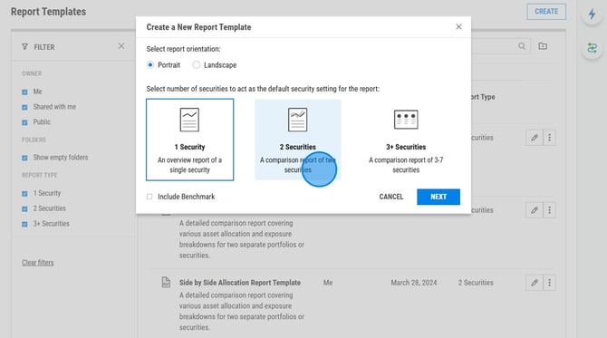How to Create a Comparison Report of Two Securities on YCharts - Step 4