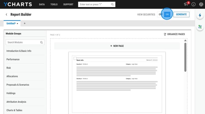 How to Create a Comparison Report of Two Securities on YCharts - Step 7