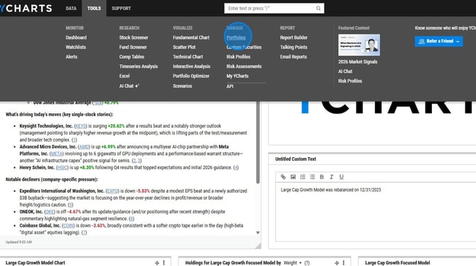 How to Create a New Client Portfolio on YCharts - Step 1