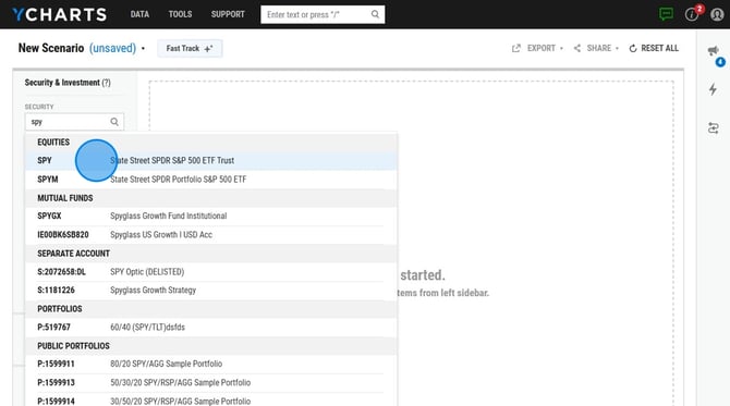 How to Create and Calculate Custom Investment Scenarios - Step 1