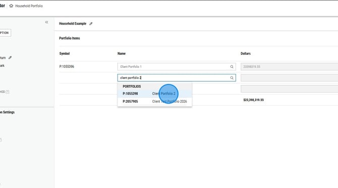 How to Create and Rename a Household Portfolio - Step 10