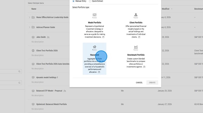 How to Create and Rename a Household Portfolio - Step 3