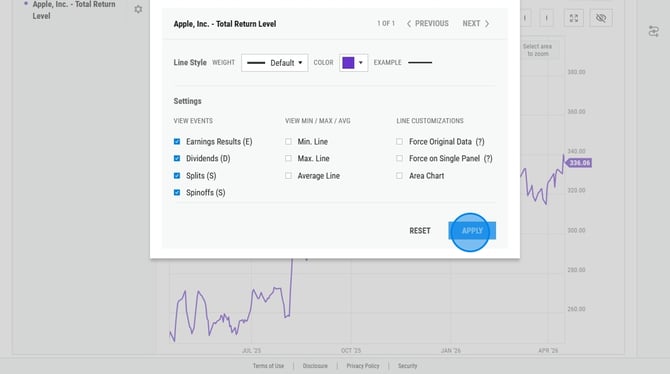 How to Customize YCharts Data Annotations and Chart Types - Step 11