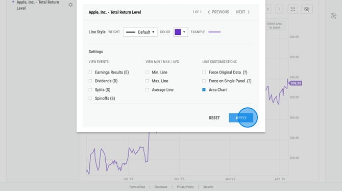 How to Customize YCharts Data Annotations and Chart Types - Step 15