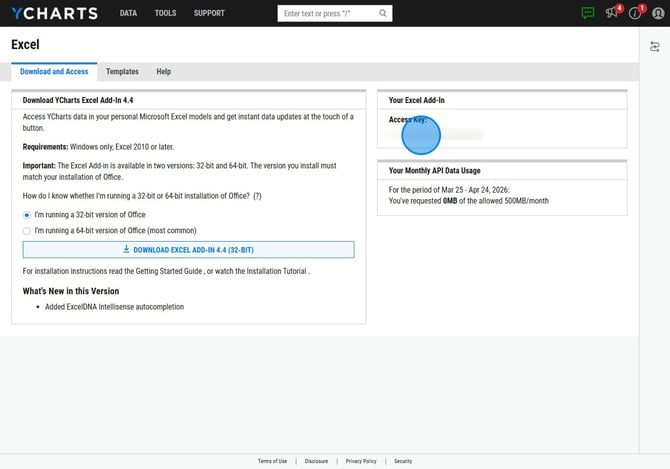 How to Download the YCharts Excel Add-In - Step 3