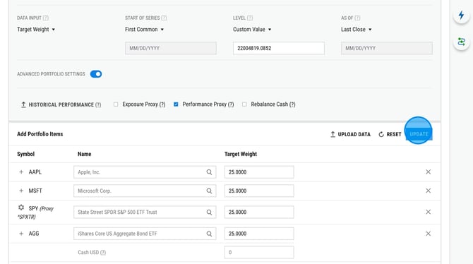 How to Edit a Model Portfolios Performance Proxy on YCharts - Step 10