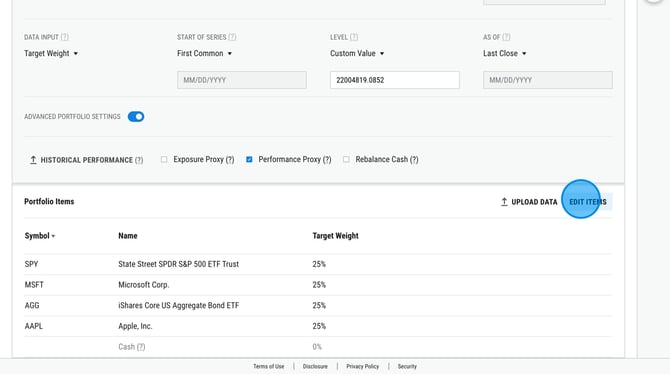 How to Edit a Model Portfolios Performance Proxy on YCharts - Step 4