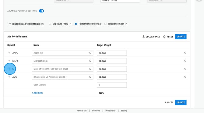 How to Edit a Model Portfolios Performance Proxy on YCharts - Step 5