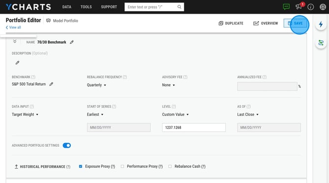 How to Edit and Update a Model Portfolio on YCharts - Step 12
