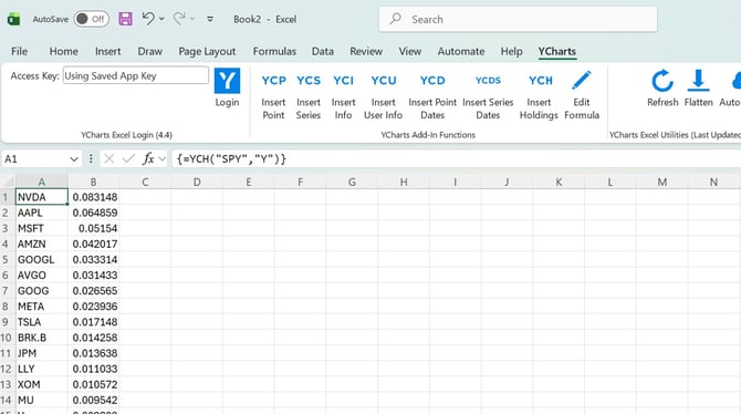 How to Insert Holdings Using Excel Function Arguments - Step 6