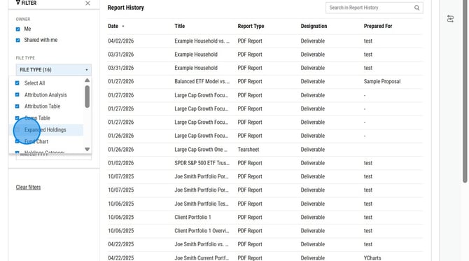 How to Regenerate an Existing YCharts Report - Step 3
