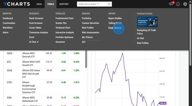 How to Schedule a Weekly Email Report of Fund Holdings - Step 1