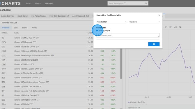 How to Share a YCharts Dashboard With Your Team - Step 6
