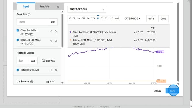 Managing Client Portfolios and Custom Charts in YCharts - Step 21