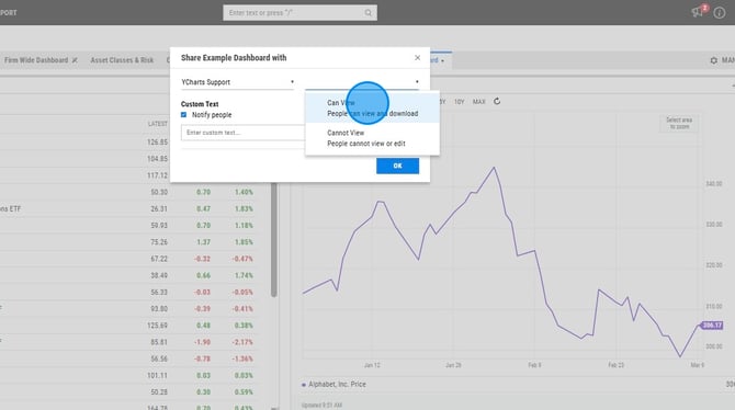 Share a YCharts Dashboard with Specific Users - Step 6