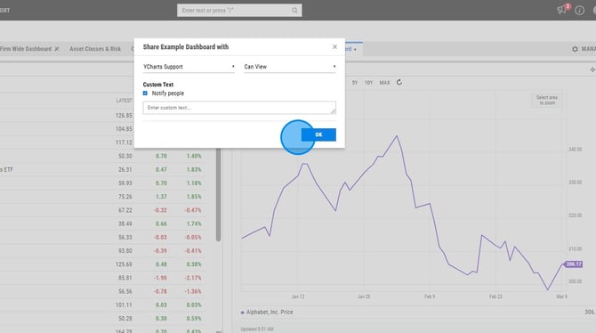 Share a YCharts Dashboard with Specific Users - Step 7