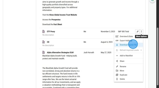 Update Custom Security History in YCharts - Step 2